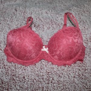 Lace Coral Push Up Bra